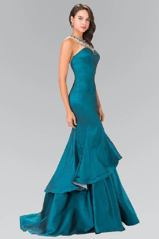 Overstock Elizabeth K - Beaded Illusion Jewel Mermaid Gown GL2290 - 1 pc Teal In Size S Available Overstock Elizabeth K - Beaded Illusion Jewel Mermaid Gown GL2290 - 1 pc Teal In Size S Available