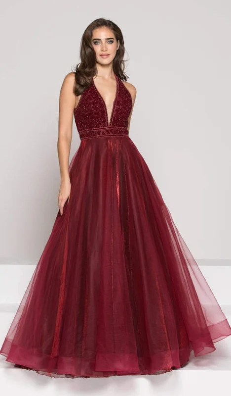 TIME-Limited Offer Colors Dress - Embellished Halter Metallic Mesh Ballgown 1863