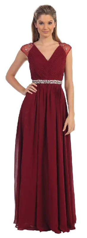 TIME-Limited Offer Dancing Queen Illusion Cap Sleeve Pleated V-Neck Chiffon Evening Dress 9182 TIME-Limited Offer Dancing Queen Illusion Cap Sleeve Pleated V-Neck Chiffon Evening Dress 9182