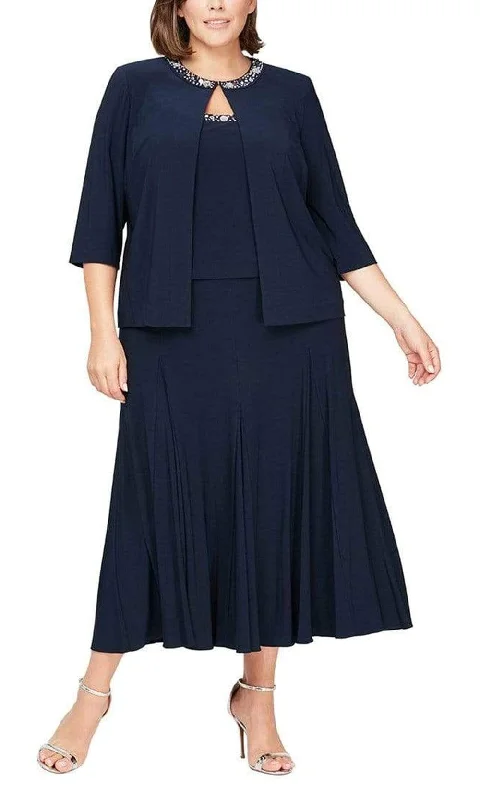 Reduced Prices Alex Evenings - 435372 Plus Size Sleeveless A-Line Dress With Jacket Reduced Prices Alex Evenings - 435372 Plus Size Sleeveless A-Line Dress With Jacket