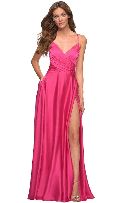 Huge Savings La Femme 30616SC - Wrap Satin Evening Dress