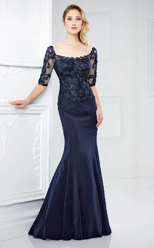 New Markdowns Mon Cheri Lace Quarter Length Sleeves Mermaid Gown 217937