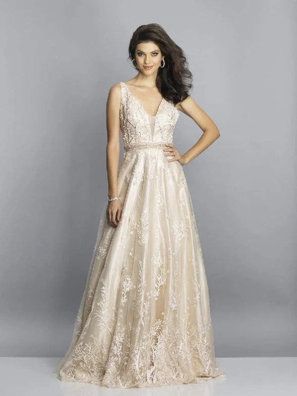Best Bargains Dave & Johnny - Embroidered V-Neck Long A-Line Dress A7702 - 1 pc Sand In Size 10 Available Best Bargains Dave & Johnny - Embroidered V-Neck Long A-Line Dress A7702 - 1 pc Sand In Size 10 Available