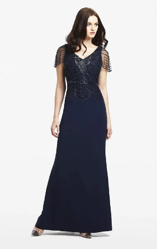 Exclusive Preview Alexander by Daymor Beaded V-Neck Short Sleeves A-Line Gown 151 - 1 pc Midnite In Size 20 Available Exclusive Preview Alexander by Daymor Beaded V-Neck Short Sleeves A-Line Gown 151 - 1 pc Midnite In Size 20 Available