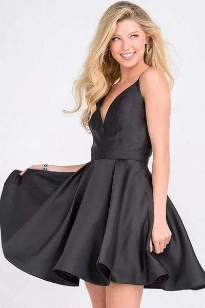 Year-End Sale JVN by Jovani - JVN47315SC Gorgeous V-Neck A-Line Satin Cocktail Dress - 1 pc Black in Size 8 Available Year-End Sale JVN by Jovani - JVN47315SC Gorgeous V-Neck A-Line Satin Cocktail Dress - 1 pc Black in Size 8 Available