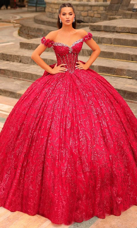 Quick Sale Amarra 54237 - Glitter Embellished Off-Shoulder Ballgown
