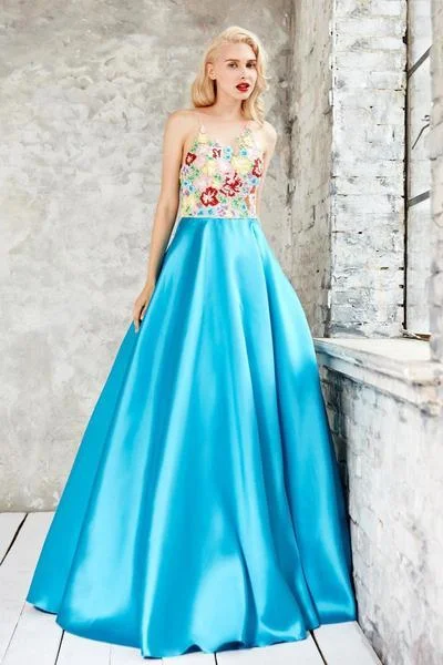 Season Finale Sale Angela & Alison - 71068 Beaded Floral Embellished Ballgown