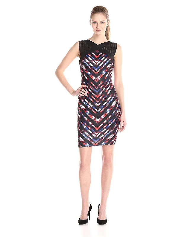 Savings Alert Jax - 1ZBJ93M Multi-Colored V Printed Dress - 1 pc Blue Multi In Size 6 Available