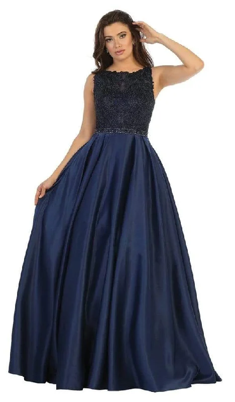 Super Savings May Queen - Embellished Bateau Pleated Ballgown RQ7744