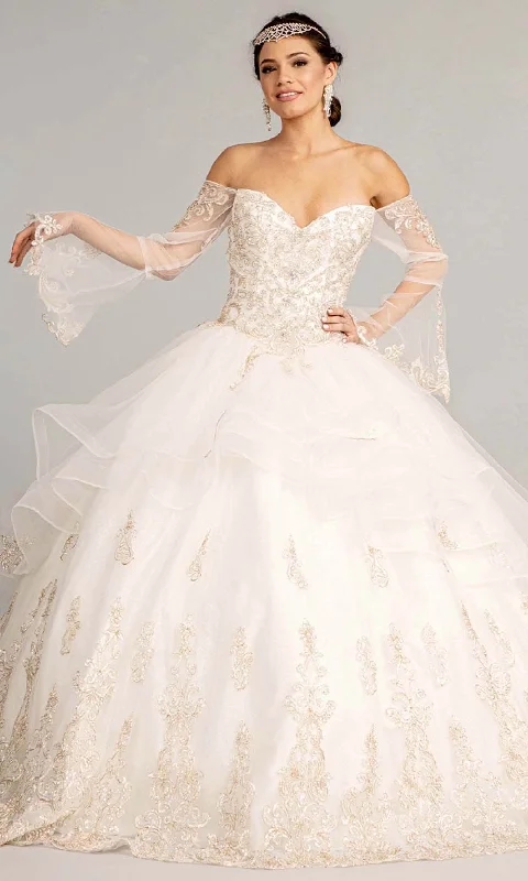 Today Only Elizabeth K GL1976 - Long Angel Sleeve Sweetheart Neck Ball Gown