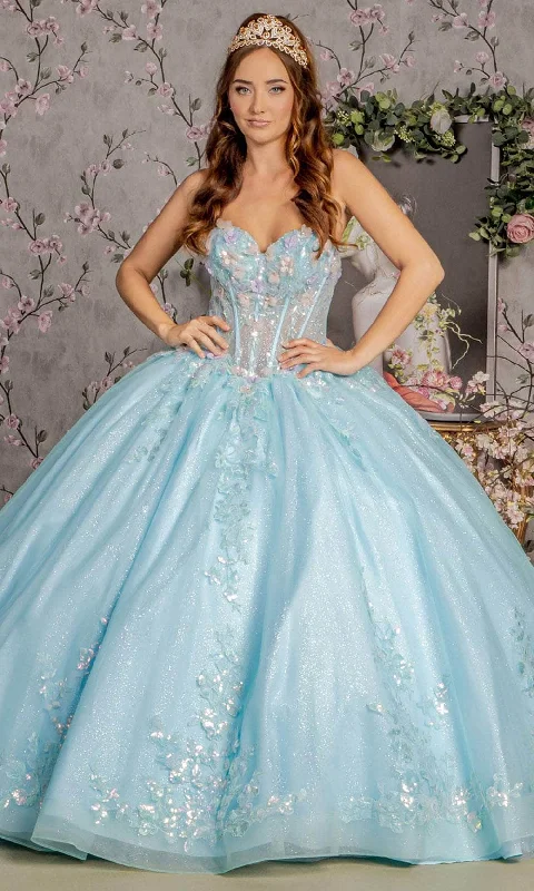 Discount Deals GLS by Gloria GL3332 - Strapless 3D Floral Embellished Ballgown