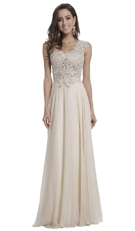 Super Sale Cinderella Divine - Cap Sleeve Embellished Illusion Lace Gown
