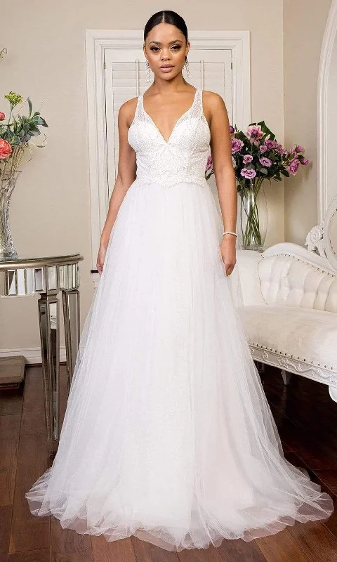 Get It Before It’s Gone Elizabeth K - GL1901 Embellished Plunging V Neck A-line Gown Get It Before It’s Gone Elizabeth K - GL1901 Embellished Plunging V Neck A-line Gown