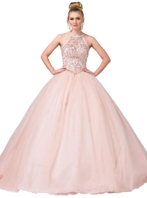 Don’t Miss Out Dancing Queen - 1349 Embellished Halter Ballgown