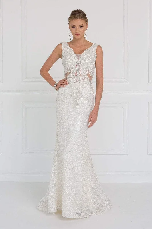 Online Exclusive Elizabeth K Bridal - GL1533 Bead Embellished Fitted Evening Gown