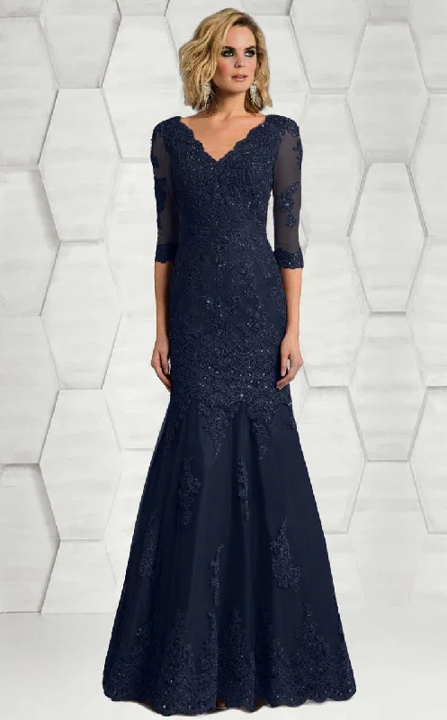 Daily Deals Feriani Couture - 18633 Quarter Sleeve Lace V-neck Mermaid Dress - 1 pc Champange in Size 16 and 1 pc Navy in Size 14 Available Daily Deals Feriani Couture - 18633 Quarter Sleeve Lace V-neck Mermaid Dress - 1 pc Champange in Size 16 and 1 pc Navy in Size 14 Available