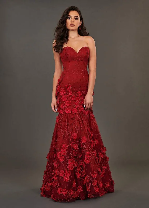 Savings Bonanza Rachel Allan Couture - 8386 Floral Ornate Strapless Sweetheart Mermaid Gown - 1 pc Deep Red In Size 04 Available Savings Bonanza Rachel Allan Couture - 8386 Floral Ornate Strapless Sweetheart Mermaid Gown - 1 pc Deep Red In Size 04 Available
