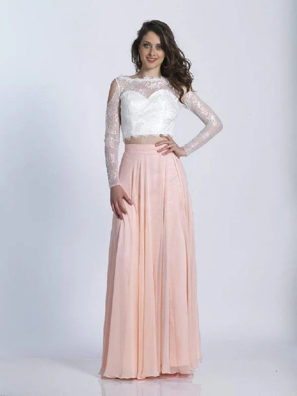 New Markdowns Dave & Johnny Two-Piece Long Sleeve Illusion Lace Gown 3472 - 1 pc Black in Size 8 Available