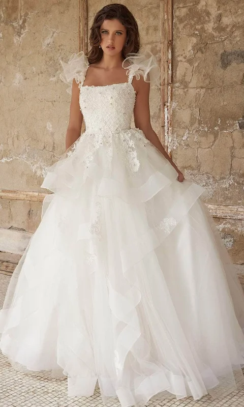 Referral Discount Jovani Bridal JB37575 - Square Ruffled Bridal Ballgown
