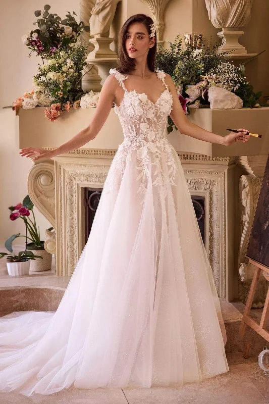 Weekend Flash Sale Cinderella Divine Bridal CDS498W - A-Line Applique Bridal Gown