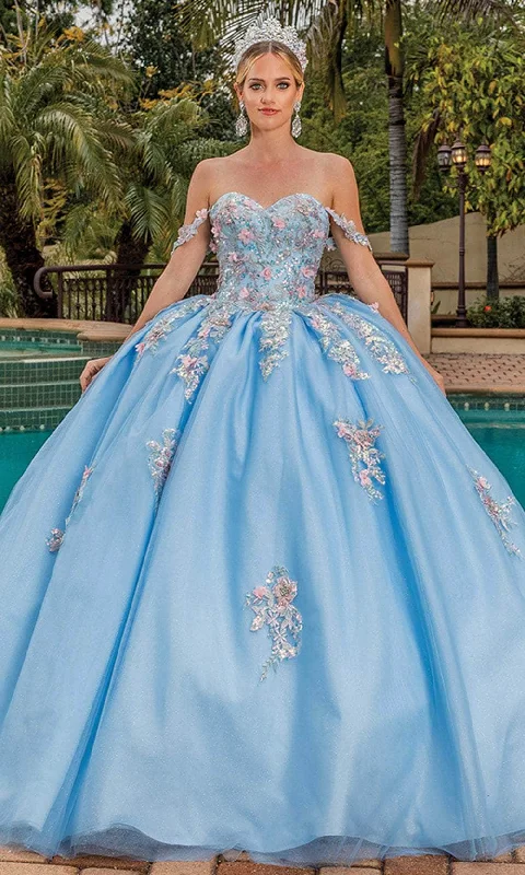 Can't Be Beat Dancing Queen 1845 - Floral Beaded Sweetheart Ballgown