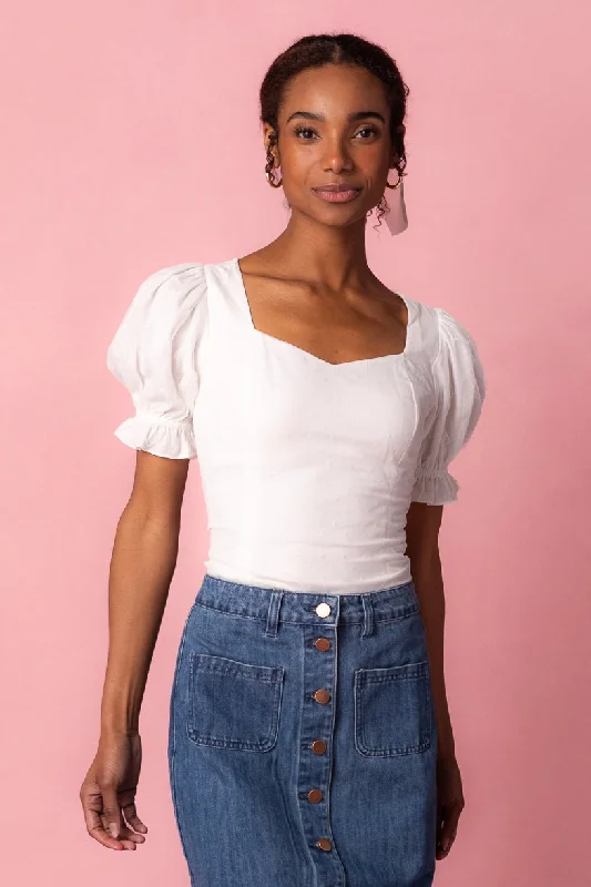 Weekend Deal Ballerina Top in White - FINAL SALE