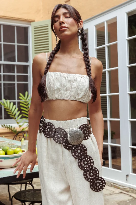 Great Deals Bondi Gathered Crop Top Oat