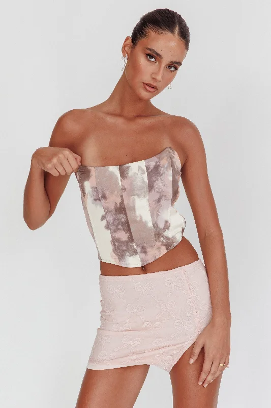 Buy Now Emmalyn Corset Top Peach Multi