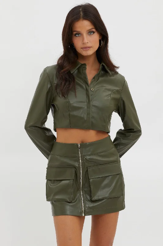 Deal of the Week Fallen Angel Pocket Mini Skirt Olive