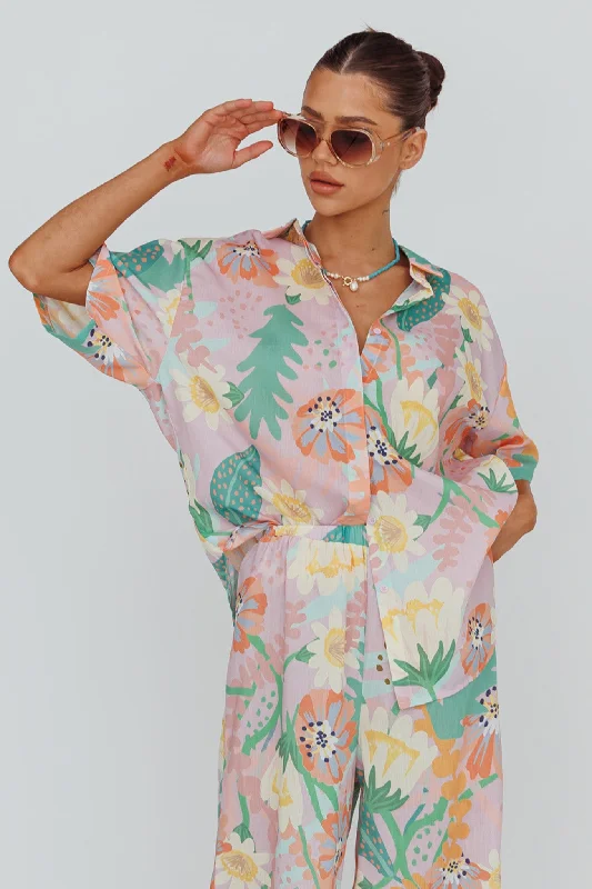 Super Sale Kiko Button-Up Shirt Print Pink Multi