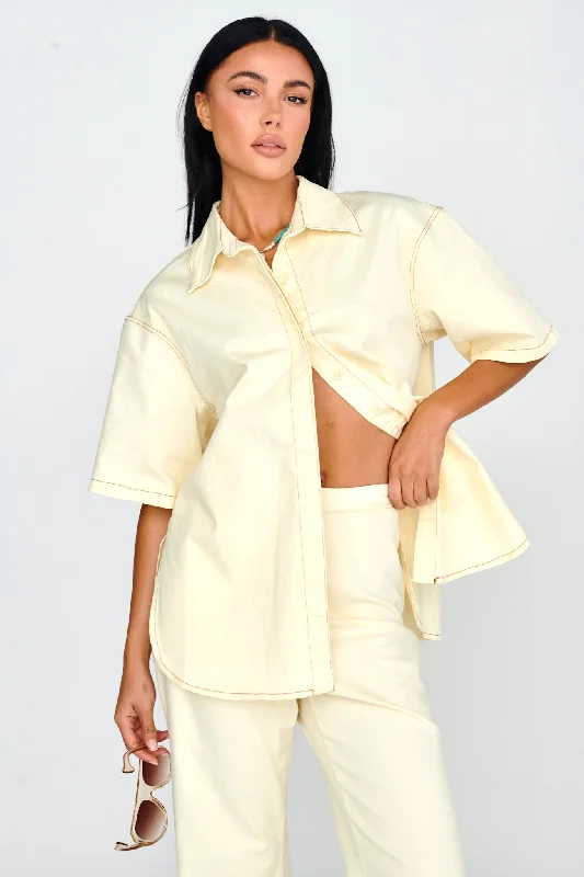 Deal Mania Light Aura Button Up Shirt Buttermilk