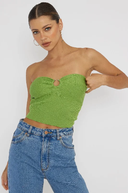 Unbeatable Prices Real Talk Sweetheart Neckline Top Green