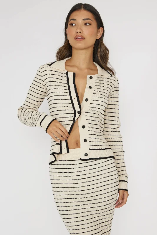 Final Markdown Solar Flare Long Sleeve Top Stripe Oat