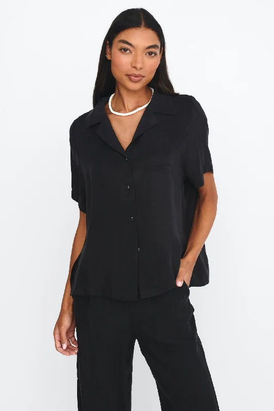 Best Deals Tessa Button-Up Shirt Black