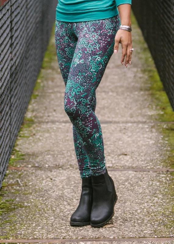 Best Bargains Victoria Leggings - Teal/Maroon