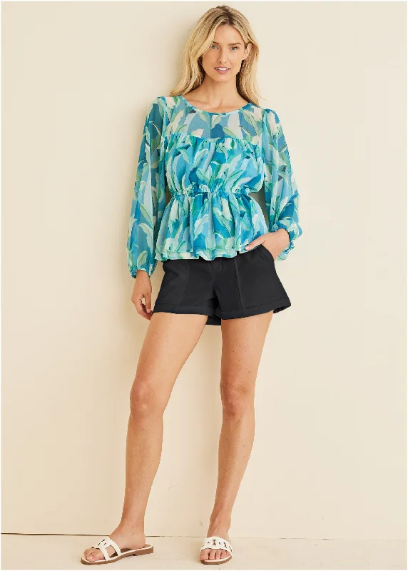 The Best Prices Relaxed Twill Shorts - Black