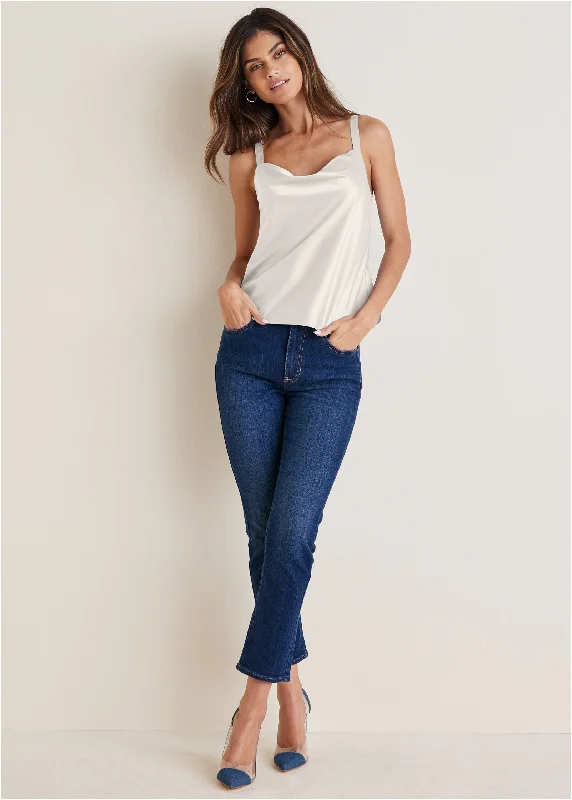 Huge Discounts Audrey Straight Leg Jeans - Dark Wash