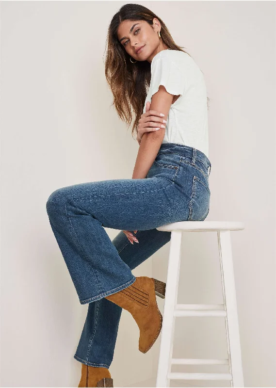 Act Now Penelope Modern Flare Jeans - Medium Wash