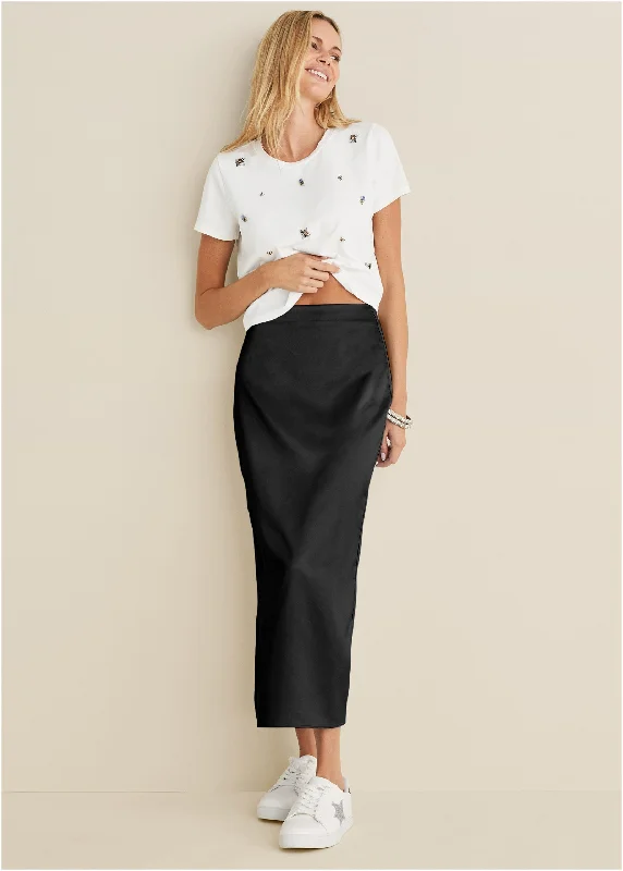 The Best Prices Midi Slip Skirt - Black