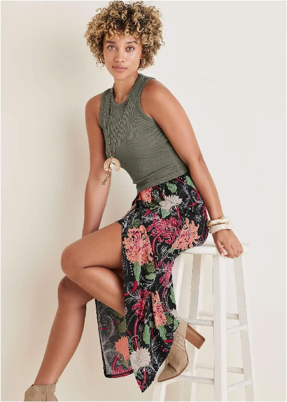 Price Blitz Stretch Knit Wrap Skirt  - Whimsical Mums
