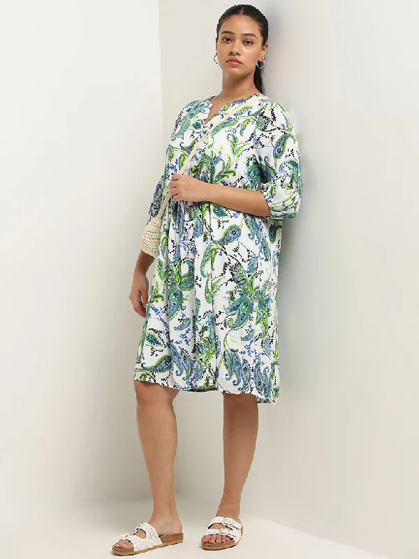 Special Price Gia Multicolour Paisley Design Straight Dress