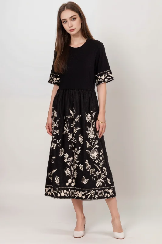 Clearance Sale Johnny Was Domingo Linen Knit Mix Dress J31324 Boho Chic