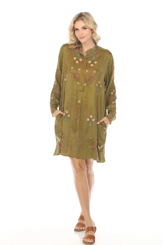 Huge Discounts Johnny Was Workshop Vivana Embroidered Shirt Dress W27823 Boho Chic