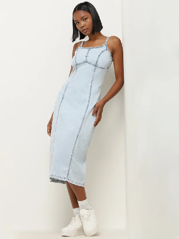 Massive Deals Nuon Light Blue Bodycon Denim Dress
