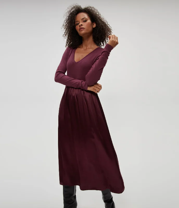 The Best Prices Sutton Mixed Fabric Satin Dress
