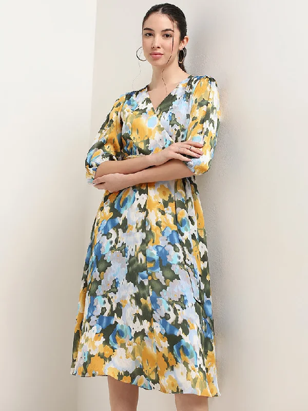 Take Advantage Wardrobe Multicolour Floral Print Midi Dress