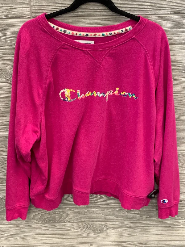 Loyalty Reward Athletic Sweatshirt Crewneck By Champion In Pink, Size: 3x