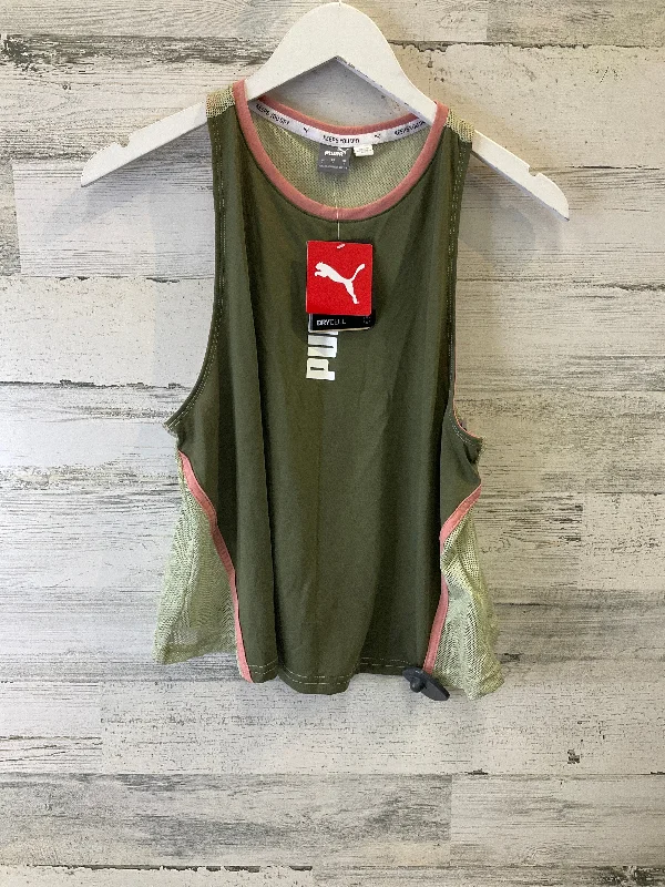 Deep Discounts Athletic Tank Top By Puma In Green, Size: S
