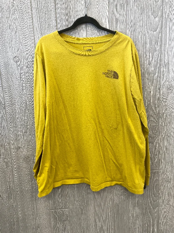 Big Discounts Athletic Top Long Sleeve Crewneck By The North Face In Yellow, Size: 3x