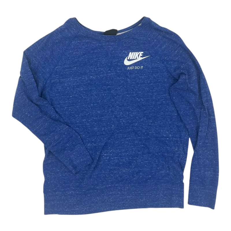 YEAR-End Sale Athletic Top Ls Crewneck By Nike Apparel In Blue, Size:L